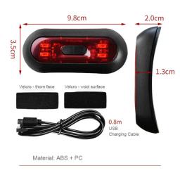 Motocicleta aviso LED luz capacete, smart noite ciclismo segurança sinal, universal bicicleta taillight, acessórios Mtb - Image 6