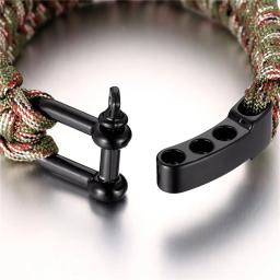 Pulseira de Sobrevivência Trançada de Emergência para Homens e Mulheres Fivela de Aço Inoxidável Paracord Ajustável Pulseira ao ar livre - Image 5