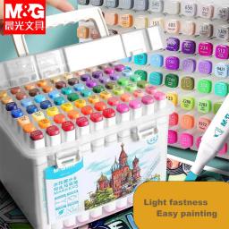 M & G-Oily Art Marcador Pen Set para Desenhar, Double Headed Esboço, Ponta Marcadores Baseado, Graffiti Manga, Escola Art Supplies, 24 Cores - Image 1