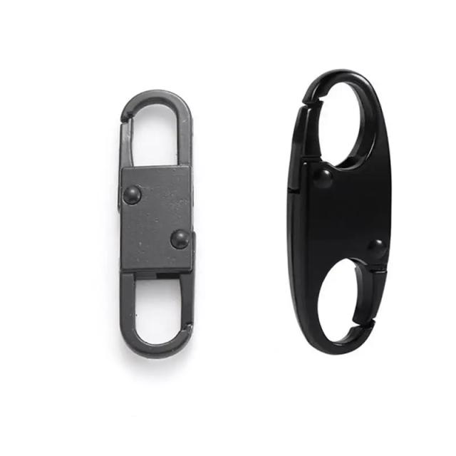 Zíper Destacável com Cabeça de Chaveiro e Fivela de Metal Ajustável para Escalada - Pacote com 2 Peças para Saco de Bagagem e Slider de Primavera