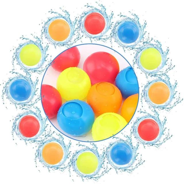 Bolas de Água de Silicone Reutilizáveis para Brincadeiras ao Ar Livre - Conjunto com 8 Peças para Verão e Diversão na Praia