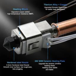 Atualização Hot End Kit para Anycubic Kobra 3 Impressoras 3D, latão endurecido aço Bicos, Combo Acessórios, Novo - Image 2