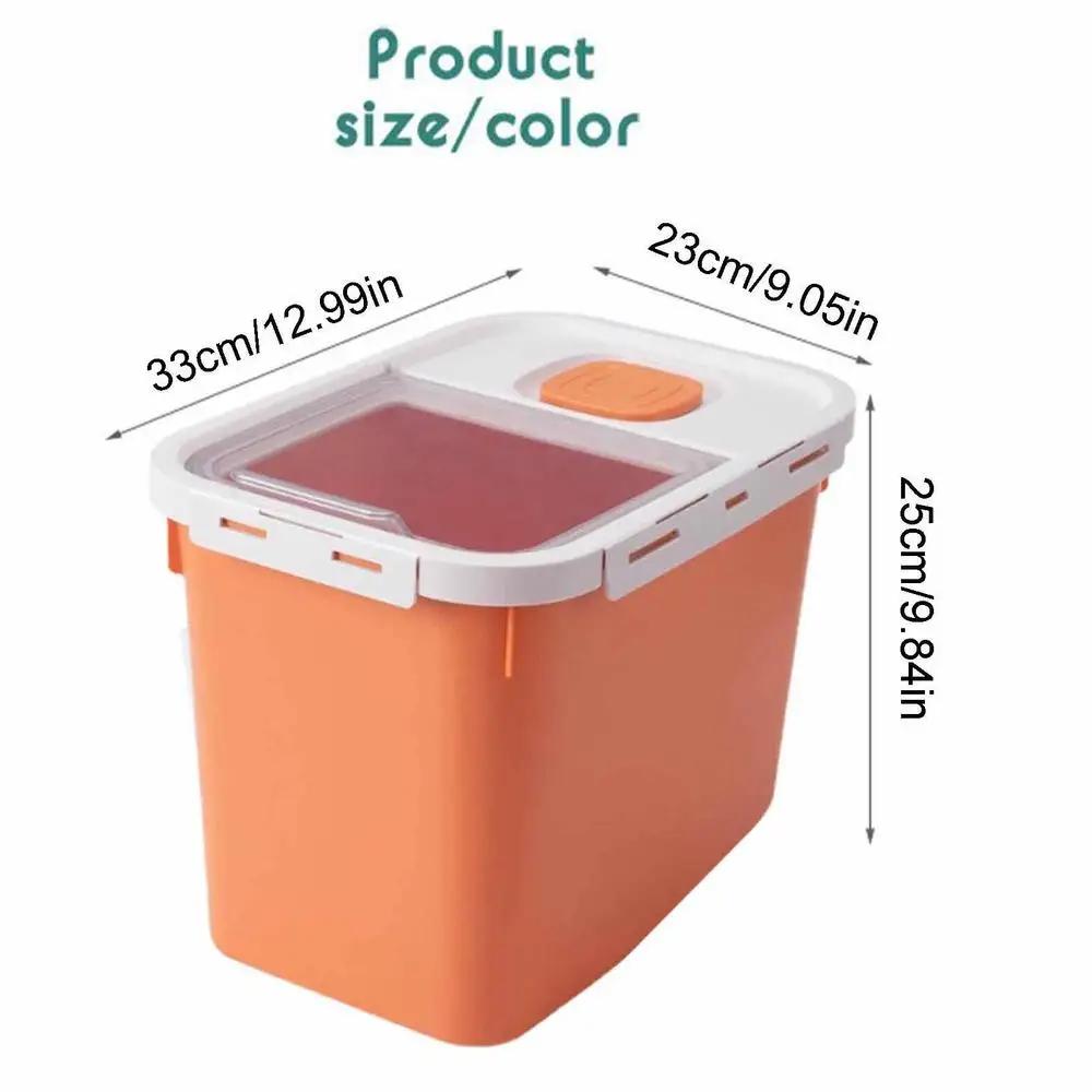 Recipiente de armazenamento de alimentos para animais de estimação tratar arroz bin armazenamento de alimentos secos à prova de umidade gato filhote de cachorro comida bin com tampa de bloqueio frascos para animais de estimação - Image 1