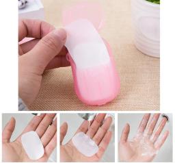 Portátil Banheiro Fatias de Sabão, Banho Mão Lavar Fatia Folhas, Viagem Scented Espuma Sabão Papel, Banho Comprimidos Limpos, 20Pcs - Image 2