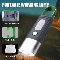 Mini Conveniente Alta Potência LED Lanterna, Lanterna de acampamento, 3 LEDs, Luzes laterais, TelescopicZoom, Luz Impermeável, Abajur - Image 1