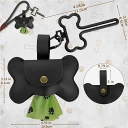 Dispensador saco cocô cachorro com clipe trela Suporte saco cocô para animais estimação Recipiente saco - Image 2