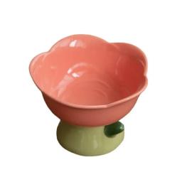 Tigela levantada antiderrapante para animais de estimação, alimentador cerâmico bonito, forma de flor, pé alto, alimentador de cachorro, água de alimentação, prato de gato elevado, suprimentos para animais, novo - Image 6