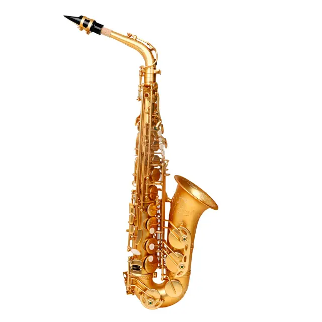 Saxofone Alto Profissional Slade com Estojo - Acabamento Fosco em Latão Dourado, Ideal para Músicos Exigentes