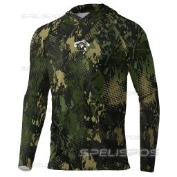 Hoodies camisas de pesca upf 50 + anti-uv iate mar peixe maillot praia engrenagem leve respirável pesca topos usar correndo capuz - Image 1