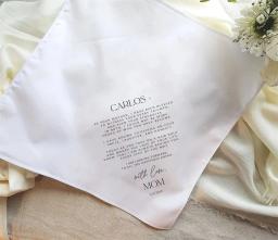 Presente de casamento para filho dos pais, lenço personalizado para o noivo no dia de casamento - Image 1