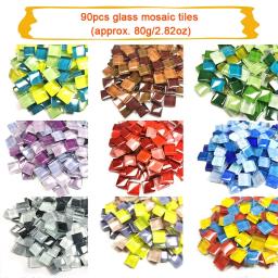 90 peças (aprox.) Mosaico de vidro quadrado, DIY mosaico artesanato materiais para diversão, pedras artesanais, 1cm, 80g 2.82oz - Image 1