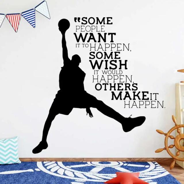 Decoração de Quarto Infantil com Adesivos de Parede de Basquete: Slogans Inspiradores e Citações de Celebridades para Adolescentes