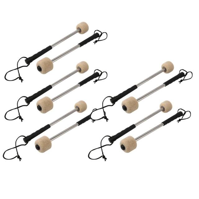 Maletas de Percussão com Bumbo Mallet e Varas de Tímpano em Aço Inoxidável - 6 Peças Brancas