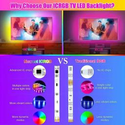 LED RGB Strip Light com Bluetooth, fita flexível, fita de diodo, música Sync, cor dos sonhos, USB, 5050, WS2812B, DC 5V - Image 3