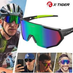 X-TIGER-JPC óculos de sol polarizados ciclismo para homens e mulheres, MTB Bike Riding Goggles, UV400, esportes ao ar livre, Road Bike, Novo - Image 1