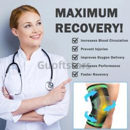 Protetor de Compressão do Joelho Adequado para Esportes, Apoio Conjunto, Tricô Seguro, Respirável e Alta Elasticidade, Proteção do Joelho, 1Pc - Image 2
