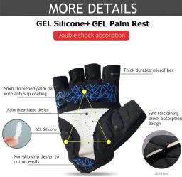 Luvas de ciclismo acolchoadas gel para homens e mulheres, antiderrapantes, absorventes de choque, respiráveis, mountain bike, bmx, mtb, dirt bike - Image 2