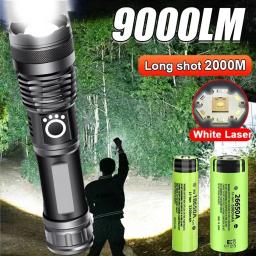 Poderosa lanterna led recarregável, tocha luz, zoom tático, acampamento ao ar livre, emergência, lâmpada ultra brilhante, bateria 25560 mAh - Image 1