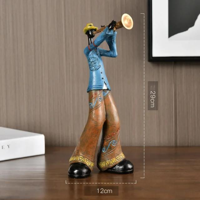 Instrumento Musical de Resina com Figuras Decorativas para Casa e Sala