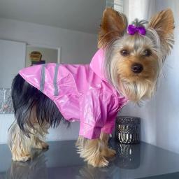 Capa de chuva impermeável do cão do plutônio do revestimento do cão para cães pequenos gatos reflexivo do filhote de cachorro raincape chihuahua yorkies poncho do animal de estimação - Image 2