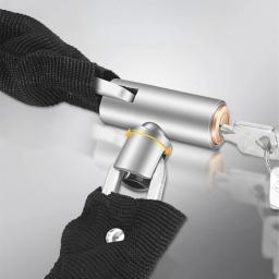 Bloqueio de segurança resistente para bicicleta, cadeado de metal com chave, anti-roubo, mountain bike, estrada, motocicleta, scooter, 60 cm, 65 cm, 85 cm, 105 cm, 125 cm - Image 5