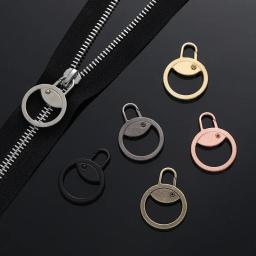5/10 pçs metal zíper puxar substituição destacável zíper slider puxar guia kit de reparo para vestuário jaqueta diy artesanato costura zip cabeça - Image 3