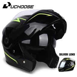 Capacete de corrida para motocicletas com viseira solar dupla para homens e mulheres, lente dupla flip-up, ponto, novo, 2022 - Image 1