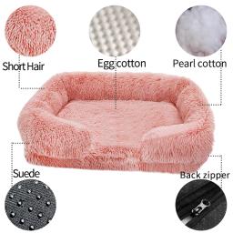 Cama grande cachorro, anel de pelúcia, cachorro, esteiras de dormir no chão, sofá, canil colchão, pet fornecimentos, inverno - Image 4