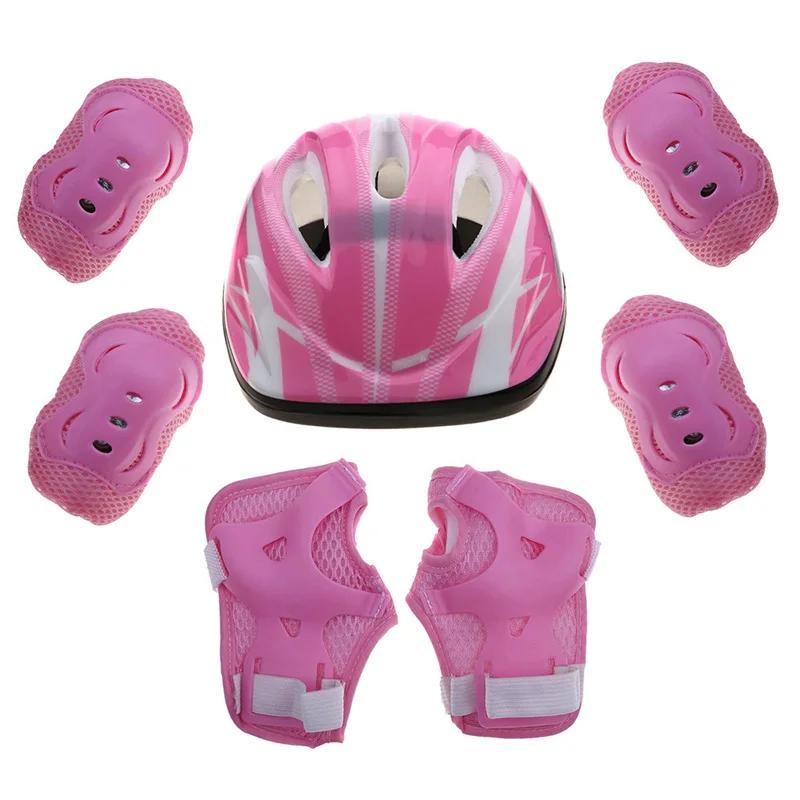 Conjuntos de Proteção Joelho e Cotovelo, Capacete de Segurança, Bicicleta, Scooter, Patinação, Conjuntos de Engrenagens Protetoras, Ciclismo de Bicicleta, Guarda de Pulso, 7Pcs, Conjunto - Image 1