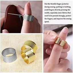 10 pçs diy artesanato engrossado cobre costura dedais agulha ferramentas de segurança dourado alfaiate protetor de dedo - Image 4