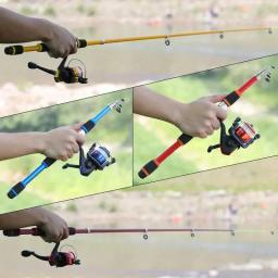 Conjunto Completo De Pólo De Pesca, Vara De Pesca Telescópica, Iscas De Carretel De Giro, Ganchos Kits De Viagem - Image 6