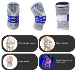 Compressão Profissional Joelho Brace, Protetor de Suporte, Esporte Joelheiras, Silicone Joelheiras para Basquete, Futebol, Menisco Rasgo - Image 3