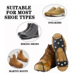 8 dentes crampons para botas de neve e gelo capas antiderrapantes para sapatos antiderrapantes inverno ao ar livre escalada caminhadas pesca sapato picos - Image 5