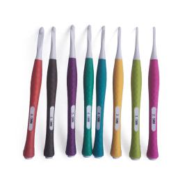 Crochet Ganchos com Soft Anti-Slip Handle, Plastic Handle, Agulhas de tricô, Sweater Weaving Costura, 8Pcs - Image 4