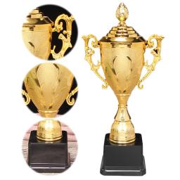Troféu Plástico Dourado com Tampa Vencedores, Troféu para Vencedor, Crianças e Adultos, Basquete e Futebol, 8.5" - Image 2