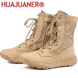 Homens e mulheres Desert Combat Ankle Boots, exército, respirável, tático, airsoft, paintball, zíper lateral, verão - Image 1