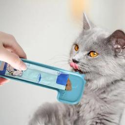 Cat Strip colher alimentação e rega suprimentos, armazenamento de alimentos para animais, Design dinossauro dos desenhos animados, Colher de comida úmida lickable - Image 3