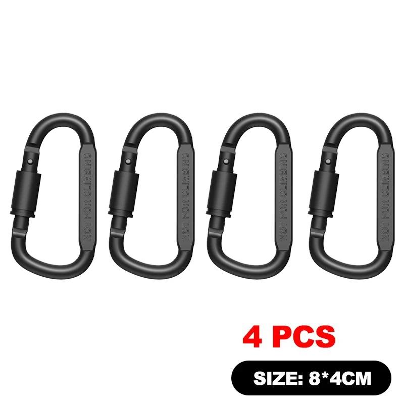 6 pçs conjunto de mosquetão acampamento sobrevivência diário chaveiro tático liga alumínio mosquetão gancho ao ar livre mosquetões clipe gancho - Image 1