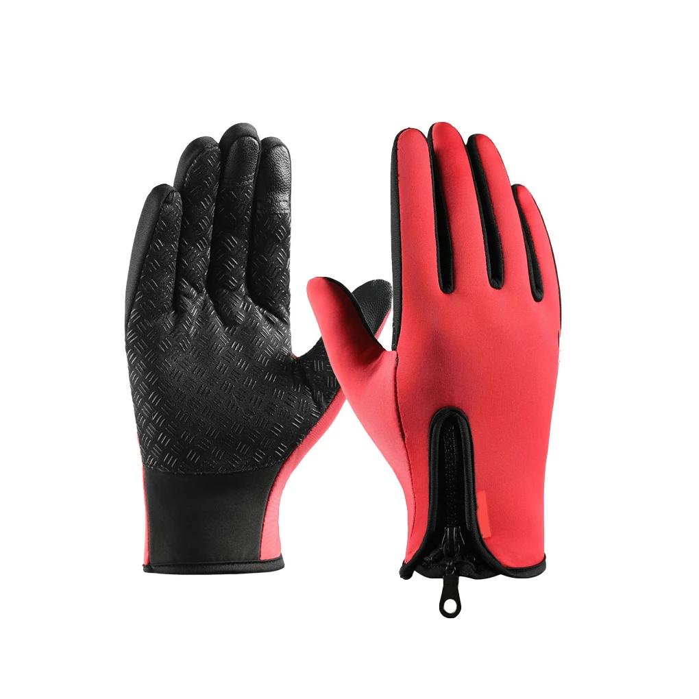 1 Par Ciclismo Luvas Térmica Windproof Waterproof Touch Screen Motocicleta Pesca Patinação Mittens Mulheres Homens Azul S - Image 1