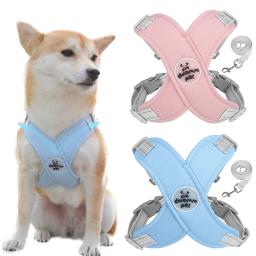 Colete de arnês reflexivo ajustável para cães e gatos, correias de peito respiráveis, corda de peito para cães pequenos e médios, caminhada ao ar livre - Image 1