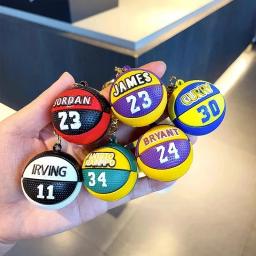Estrela de basquete nome pingente chaveiros jogo bola lembrança chaveiros saco esporte fã chaveiro boa sorte para homens feminino acessórios - Image 1