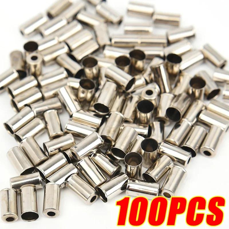 50/100 pçs bicicleta 5mm tampas de extremidade do cabo de freio mtb bicicleta de estrada desviador cabo ponta do fio habitação prata shifter engrenagem cabo tampa final - Image 1