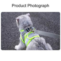 1 conjunto pet arreios trela ajustável anti-escape perto montagem gatos cinta de peito tração corda kit andando lead leash pet suprimentos - Image 3
