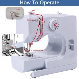 Mini máquina de costura para iniciantes, máquina de costura portátil com 12 pontos embutidos e pedal para iniciantes - Image 6