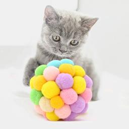 Brinquedo interativo gato Bola Mouse Cage Toy Plush Cor Artificial Na Chupeta Oy Pet Supplies Brinquedo De Pelúcia Interativo - Image 6