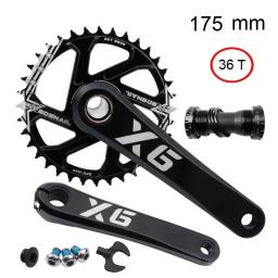 Manivela de bicicleta mtb, 170mm 175mm 32 34 36 38t, disco dentado oco, liga de alumínio, preto, vermelho, quente, fábrica - Image 6