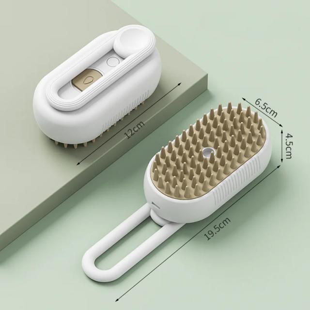 Escova a Vapor Multifuncional para Cães e Gatos com Removedor de Pêlos e Spray Elétrico para Banho e Higiene Animal
