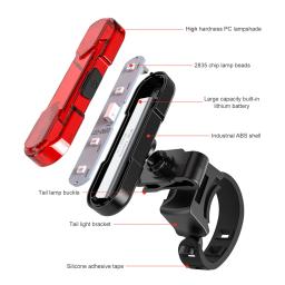 USB recarregável bicicleta LED cauda luz, selim impermeável, ciclismo luz traseira, aviso de segurança - Image 5