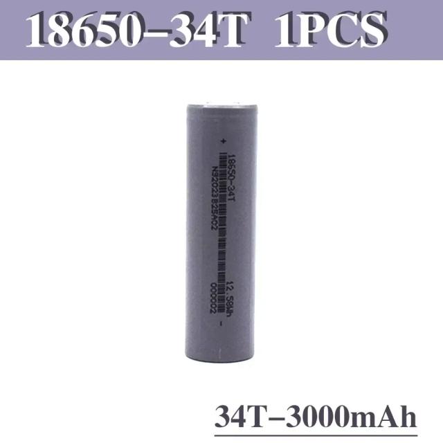 Bateria Recarregável 18650 34T de 3000mAh - Ideal para Brinquedos, Lanternas, Ratos Sem Fio e Ferramentas Elétricas 3.7V