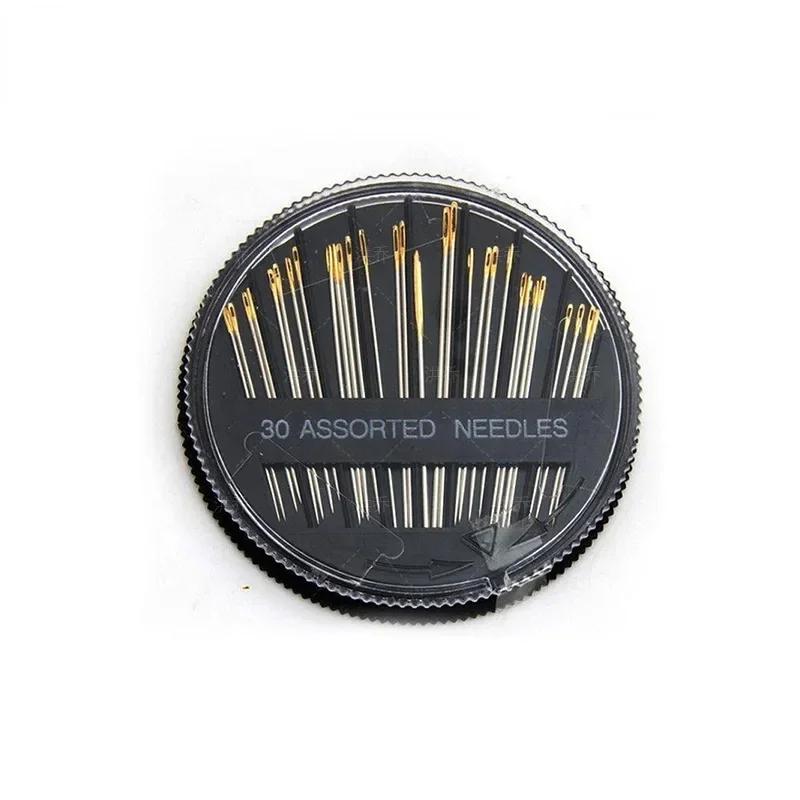 Kit de agulhas de costura com Rolling Disk Box, Assorted Mão Bordados, Emendando Quilt, Case Tools para DIY Crafts Patches, 30 pcs - Image 1